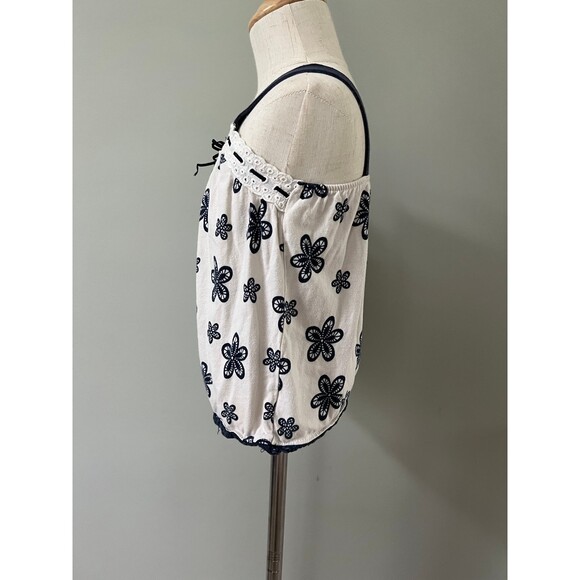 Girls 4th of July Blue & White Soft Cotton Sleeveless Halter Top Blouse sz 3T - Picture 4 of 8